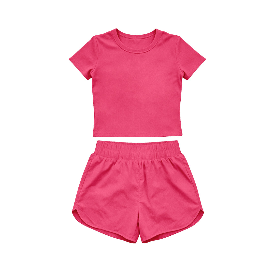 4.15 Pre order No Moq Baby Girls Short Sleeve Top Sport Short Yoga Active Clothes Sets