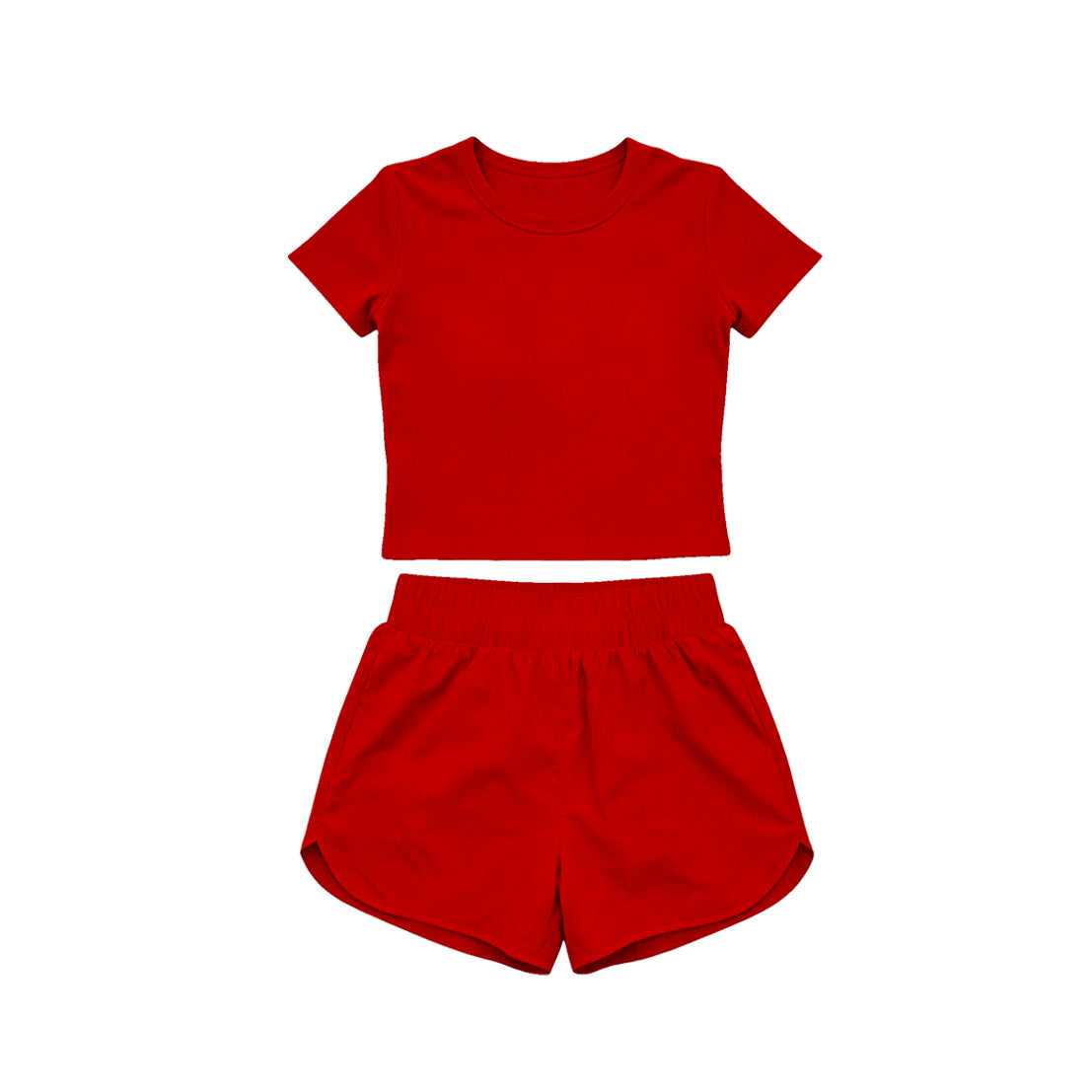 4.15 Pre order No Moq Baby Girls Short Sleeve Top Sport Short Yoga Active Clothes Sets