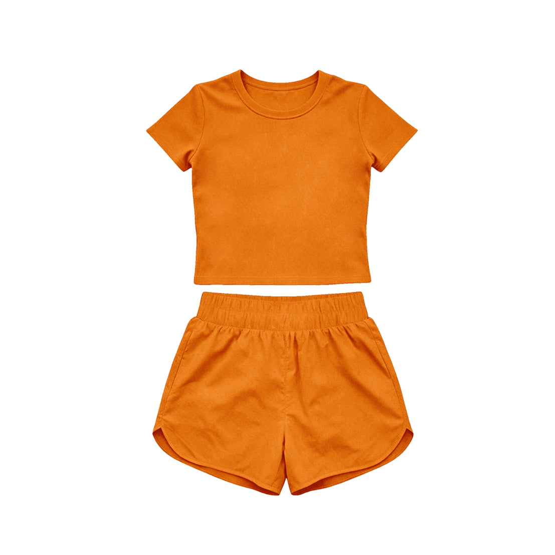 4.15 Pre order No Moq Baby Girls Short Sleeve Top Sport Short Yoga Active Clothes Sets