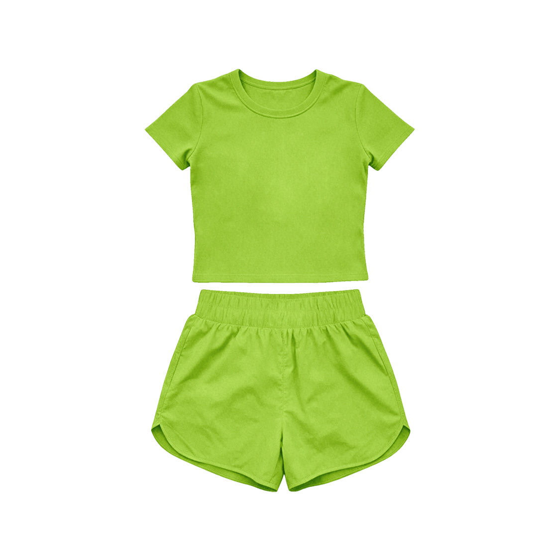 4.15 Pre order No Moq Baby Girls Short Sleeve Top Sport Short Yoga Active Clothes Sets