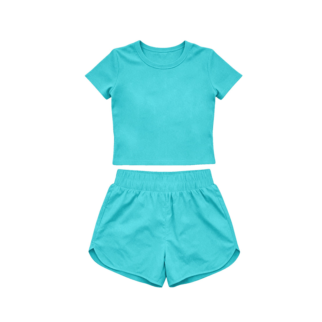 4.15 Pre order No Moq Baby Girls Short Sleeve Top Sport Short Yoga Active Clothes Sets