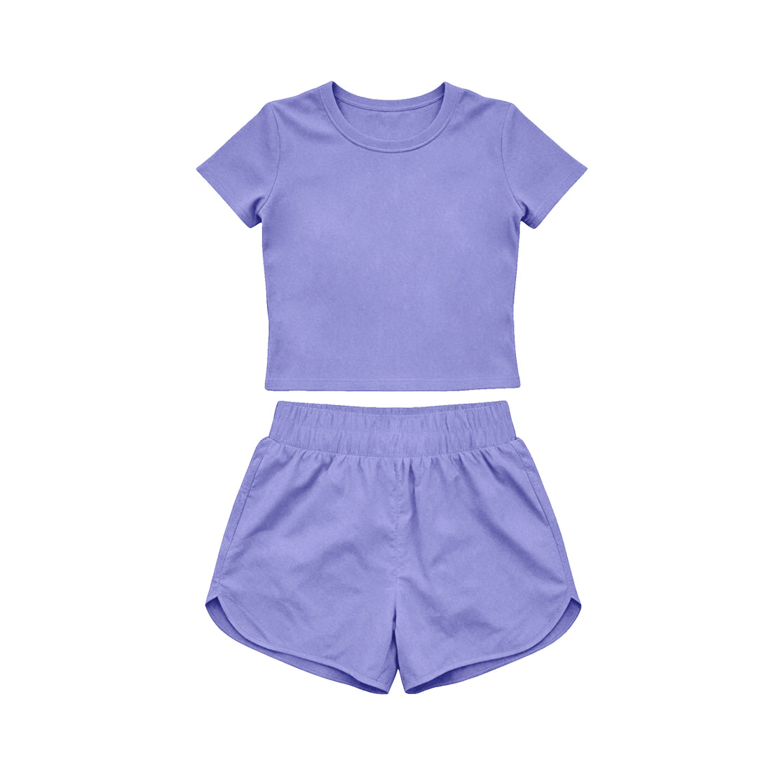4.15 Pre order No Moq Baby Girls Short Sleeve Top Sport Short Yoga Active Clothes Sets