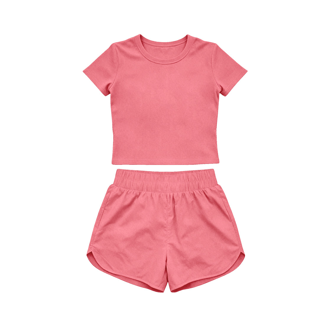 4.15 Pre order No Moq Baby Girls Short Sleeve Top Sport Short Yoga Active Clothes Sets
