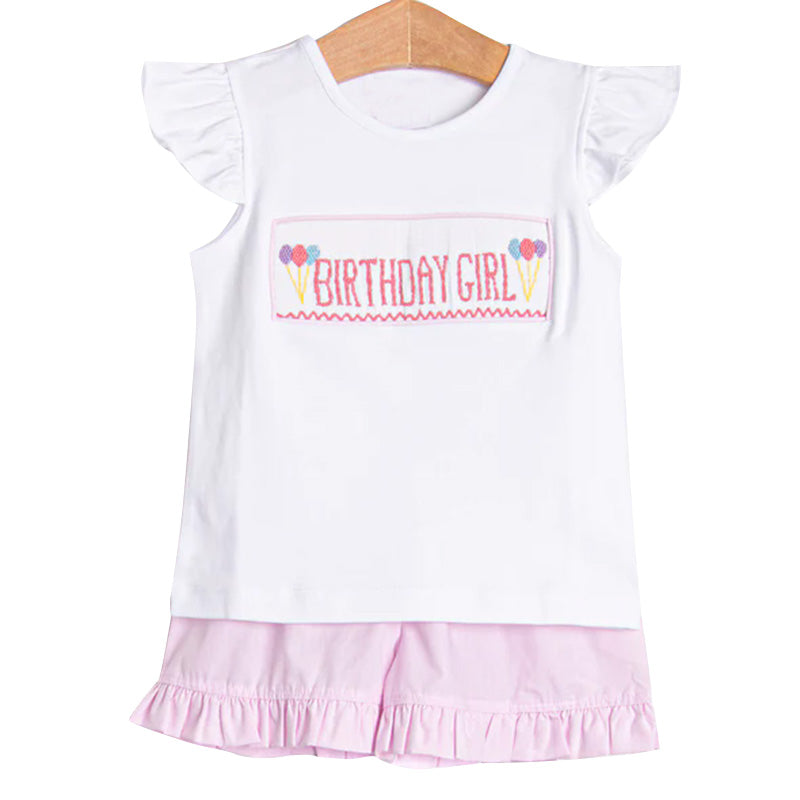 4.29 Pre order No Moq Baby Girls Cute Pink Flutter Sleeve Top Ruffle Shorts Set Pink Knee Length Dresses