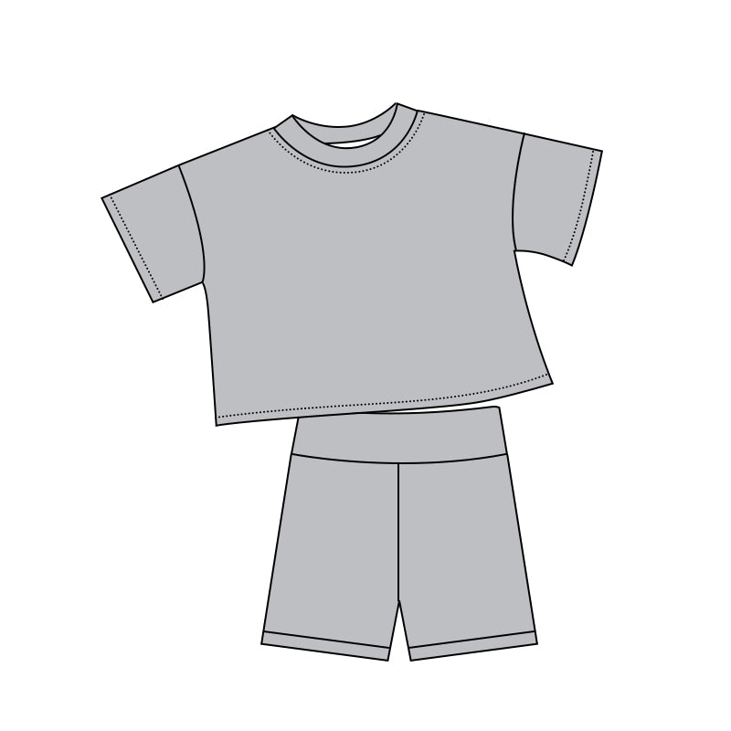 5.6 Pre order No Moq Baby Girls Cute Solid Color Short Sleeve Shorts Summer Outfit