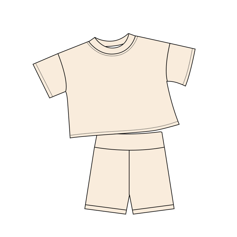5.6 Pre order No Moq Baby Girls Cute Solid Color Short Sleeve Shorts Summer Outfit