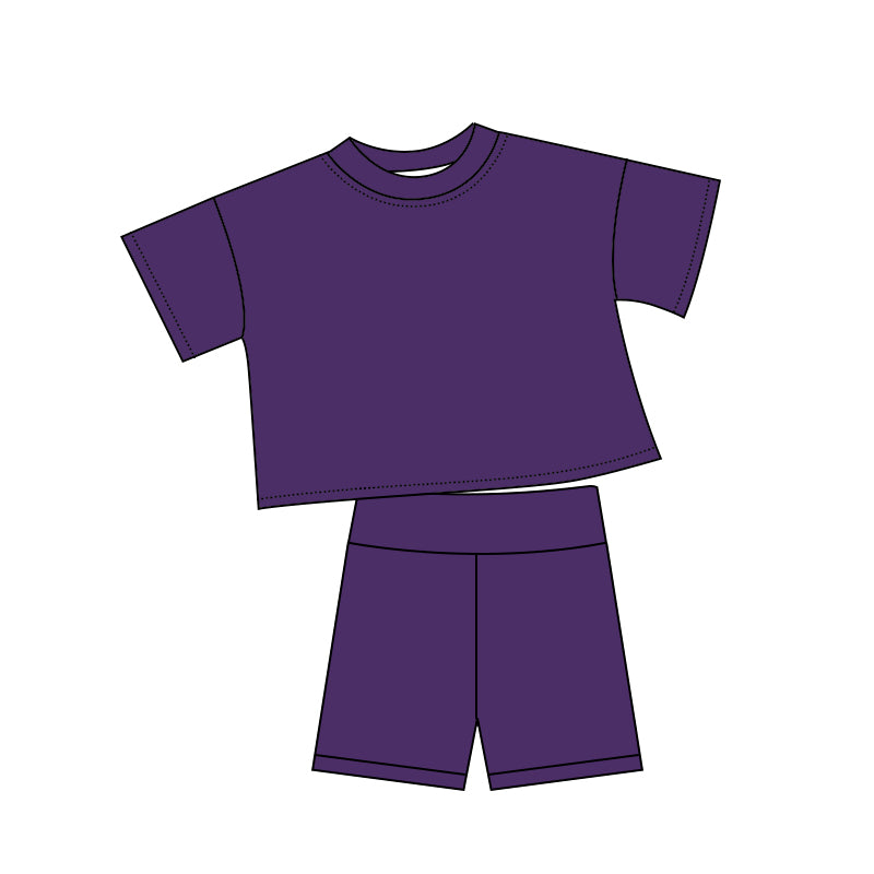 5.6 Pre order No Moq Baby Girls Cute Solid Color Short Sleeve Shorts Summer Outfit