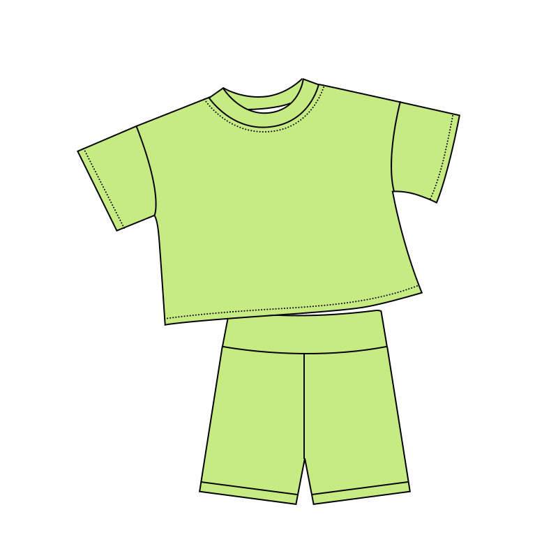 5.6 Pre order No Moq Baby Girls Cute Solid Color Short Sleeve Shorts Summer Outfit