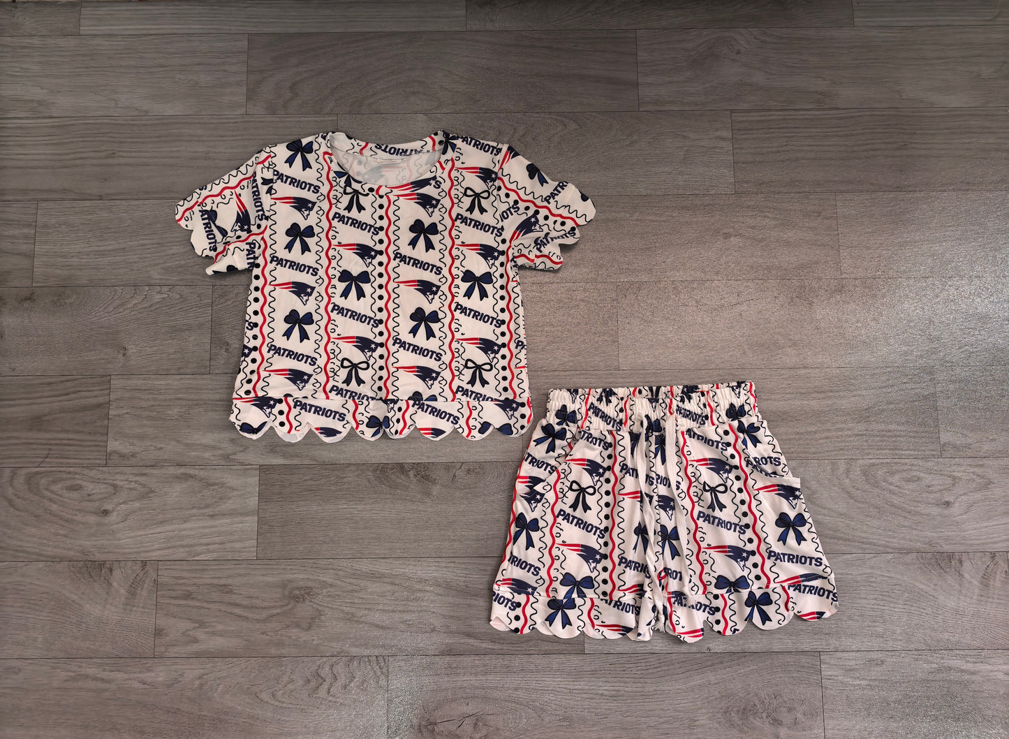 GSSO3854 Sample No Moq milk silk Baby Girls Rams Bows Stripe Top Short Team Scallop Clothes Sets