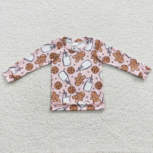 9.25 RTS Sibling Baby Boys Girls Christmas Trees Gingerbread Milks Tee Shirts Top