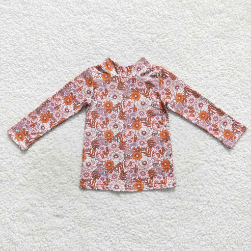 9.25 RTS Sibling Baby Girls Colorful Bows Floral Tee Shirts Top