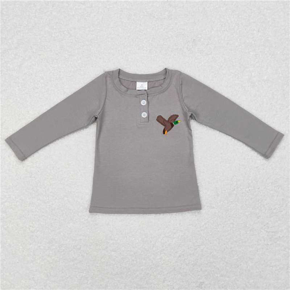 5.19 GT0353 RTS NO MOQ Long sleeves grey duck kids boy hunting shirt