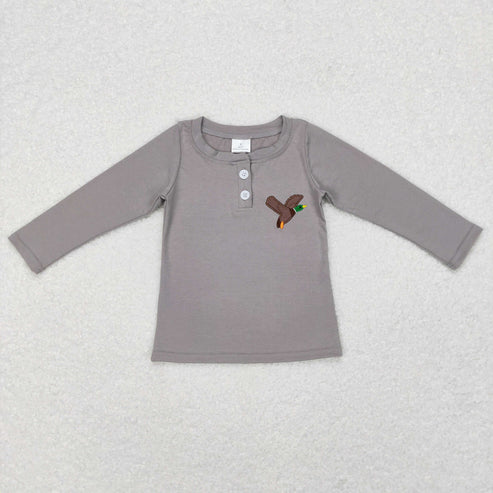 9.24 RTS Sibling Baby Boys Girls Embroidery Ducks Dogs Fishing Western Tee Shirts Top