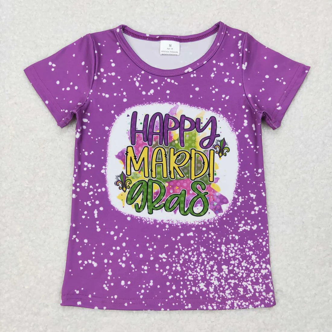 2.27 RST Sibling Baby Boys Girls Short Sleeve Mardigras T-shirts Top