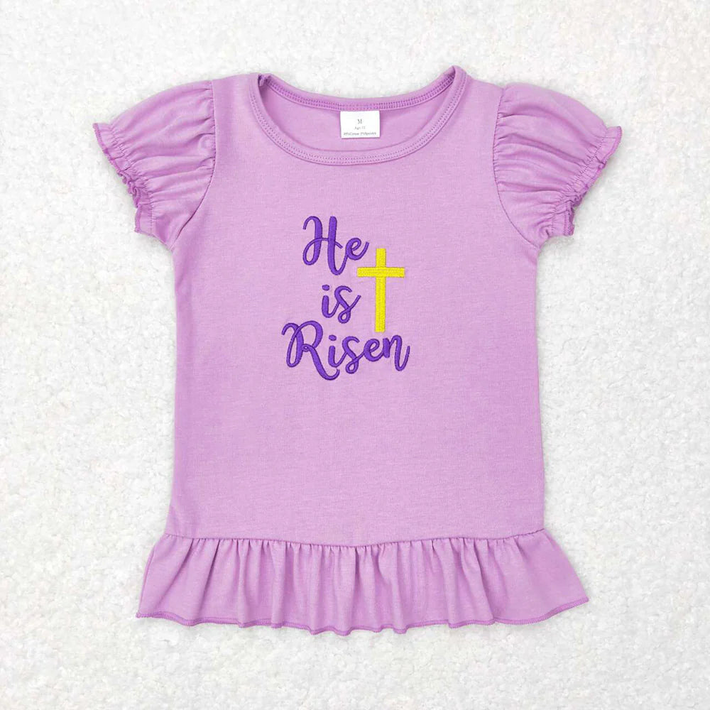 2.11 RST Sibling Boys Baby Girls Easter Cotton Embroidery Short Sleeve Shirt Tops