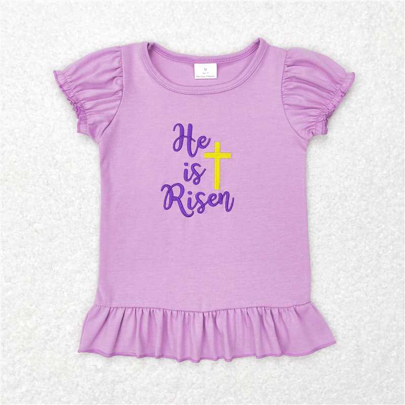7.02 RTS NO MOQ Sibling Pink bunny eggs short sleeves baby girls easter shirt