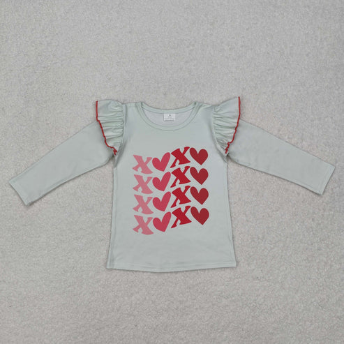 9.26 RTS Sibling Baby Boys Girls Hearts Dinosaurs XOXO Valentine Tee Shirts Top