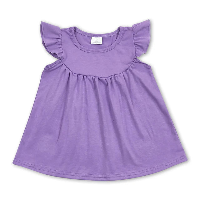 RTS Sibling Pink flutter sleeves cotton baby girls shirt