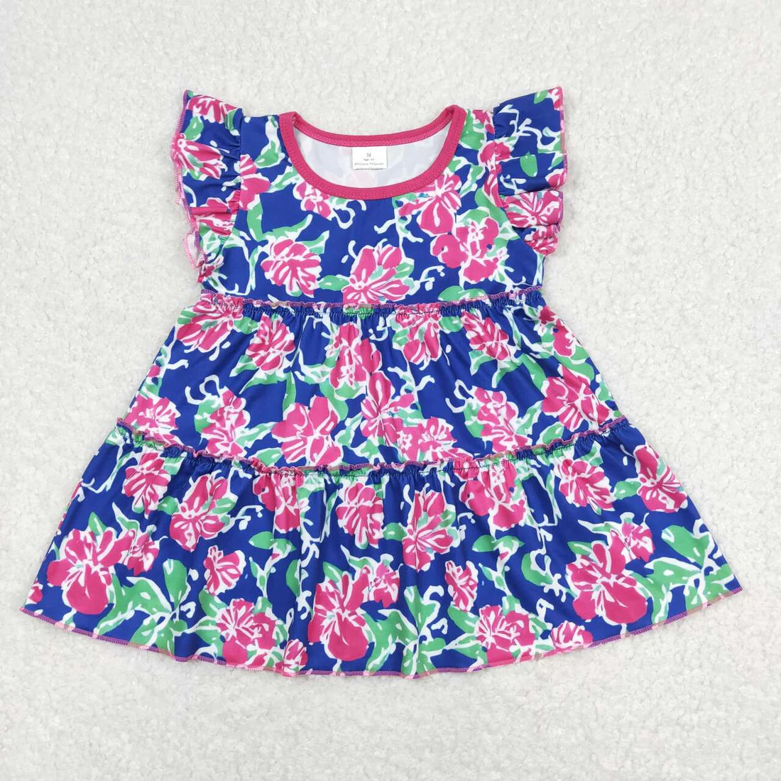 11.19 RST Sibling Baby Girls Flowers Flutter Sleeve Patchwork T-shirts Top