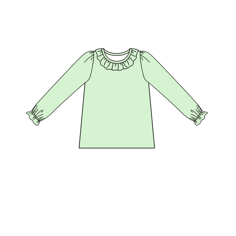 NO moq GT0668 Pre-order Sizes 3-6m to 14-16t baby girls clothes long sleeve top