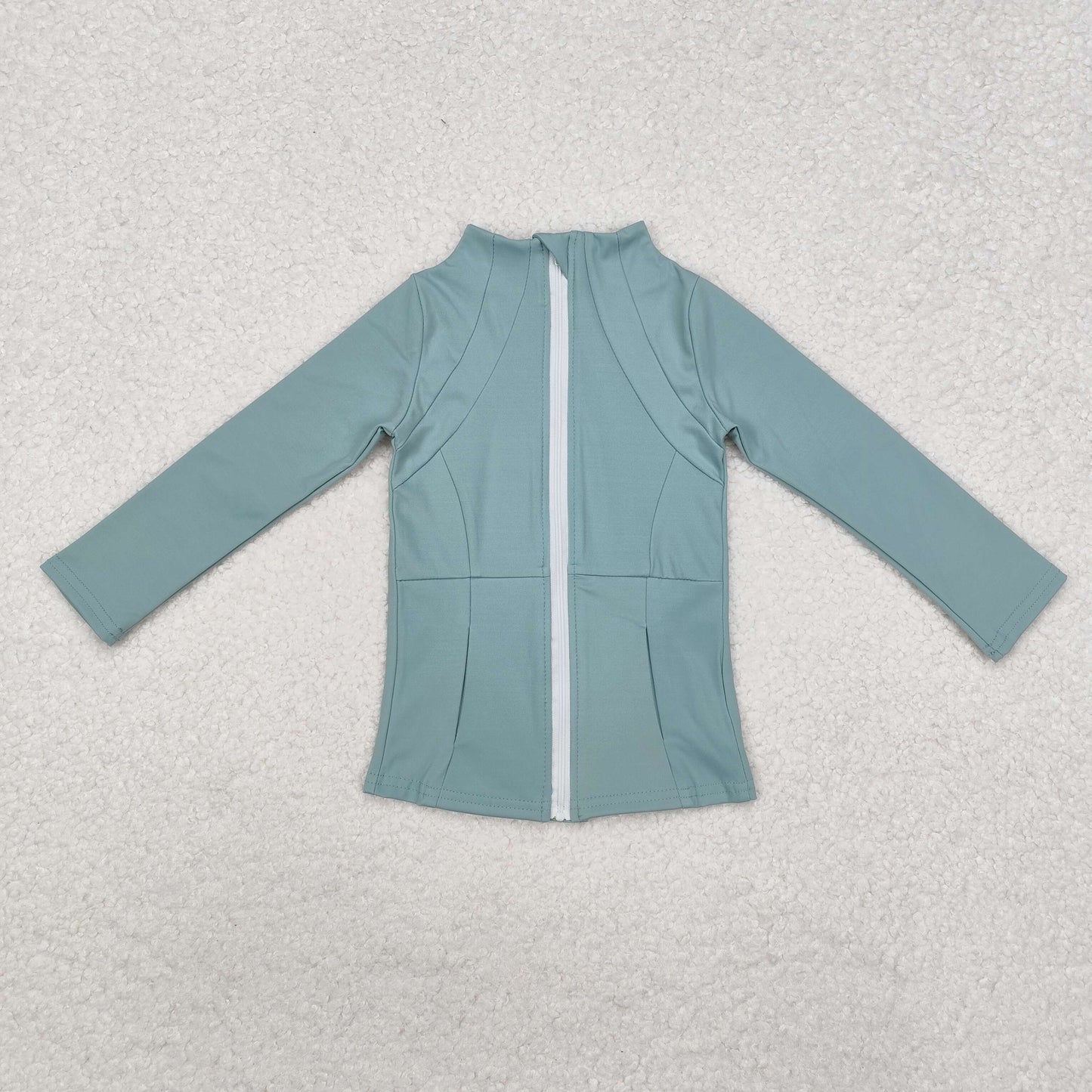 GT0682 Olive long sleeves zipper baby girls yoga shirt