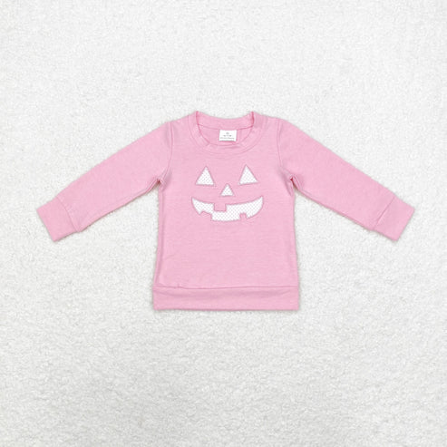 9.25 RTS Sibling Baby Boys Girls Embroidery Ghost Pumpkins Halloween Tee Shirts Top Rompers