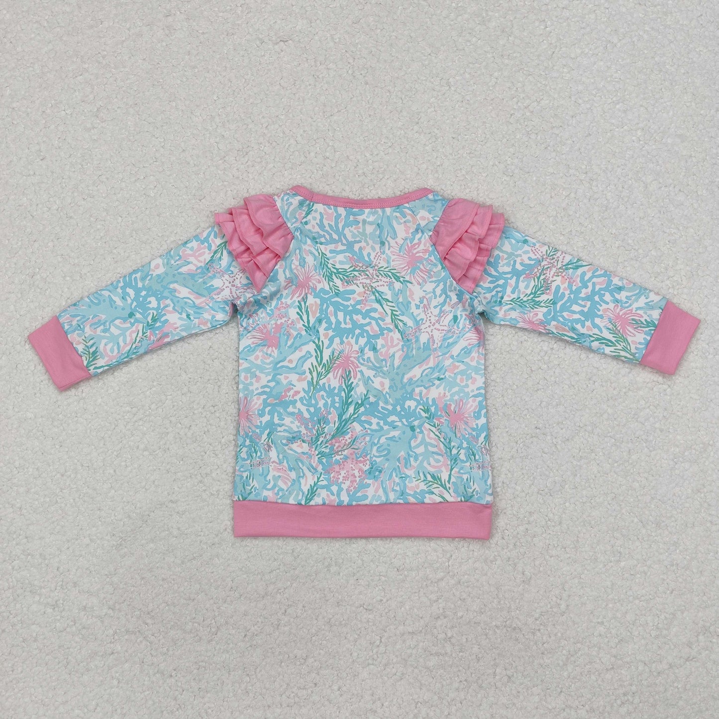 RTS GT0763 Baby Girls Light Pink Seaweed Long Sleeve Tee Shirts Tops
