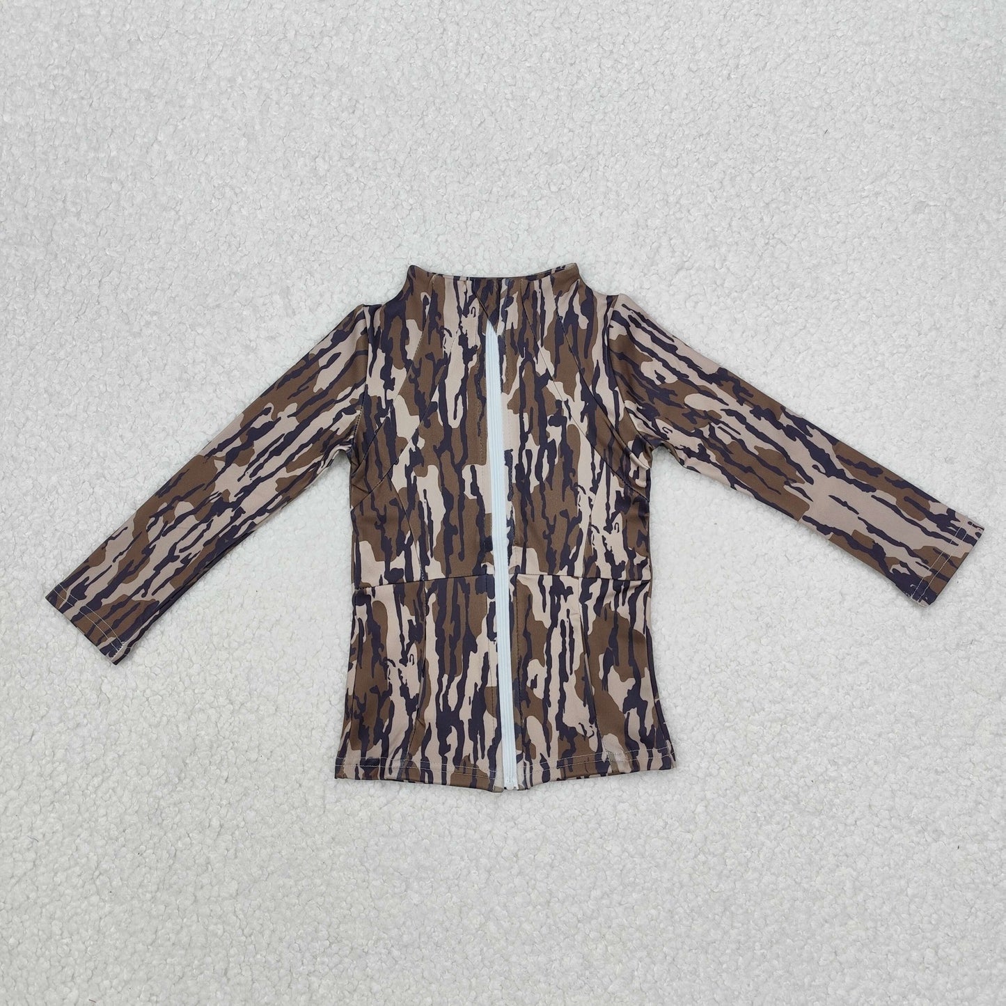GT0850Long sleeves bottomland camo pocket girls yoga top
