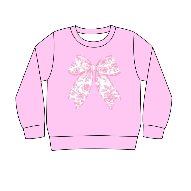 Adult Women Pink Flowers Bow Tee Shirts Tops Preorder GT0880