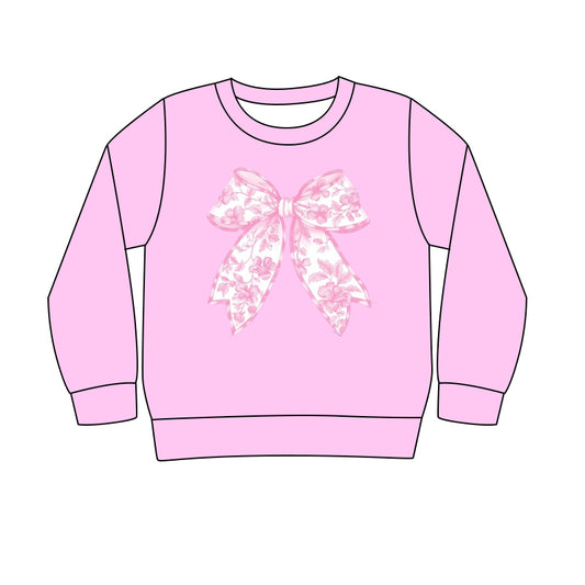 Adult Women Pink Flowers Bow Tee Shirts Tops Preorder GT0880