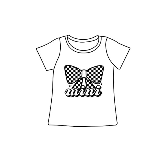 Baby Girls White Checkered Mini Short Sleeve Tee Shirts Tops Preorder GT0882