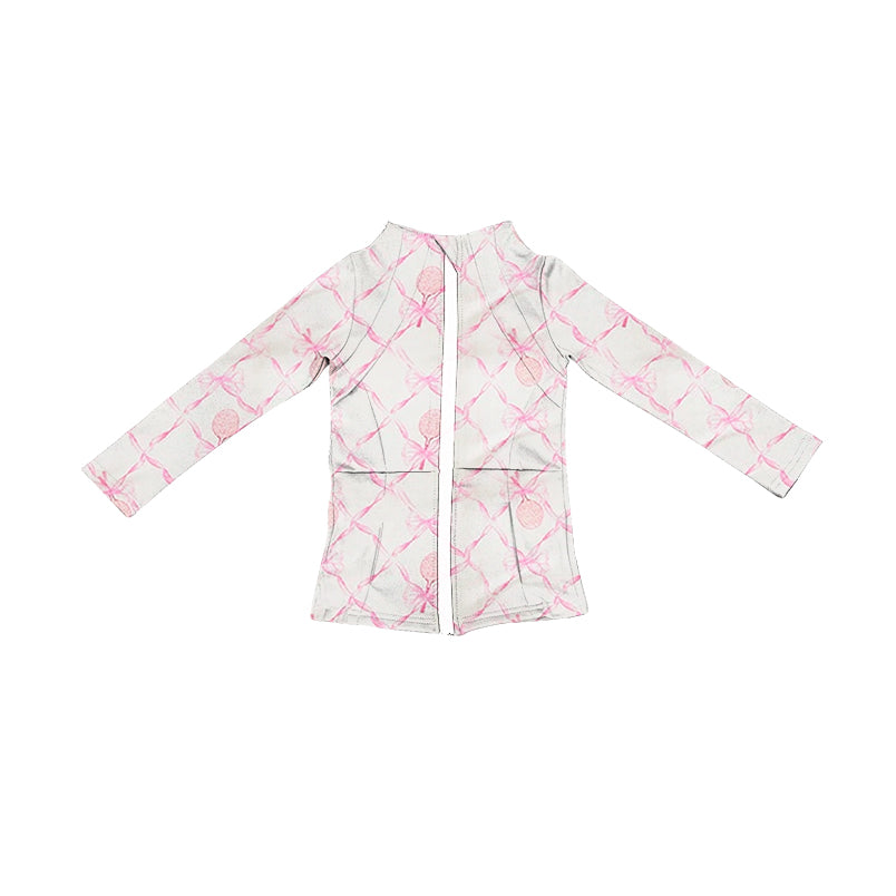 Baby Girls Pink Tennis Bows Yoga Zip Tops Preorder GT0884