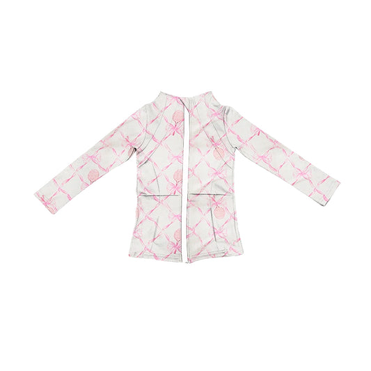 Baby Girls Pink Tennis Bows Yoga Zip Tops Preorder GT0884