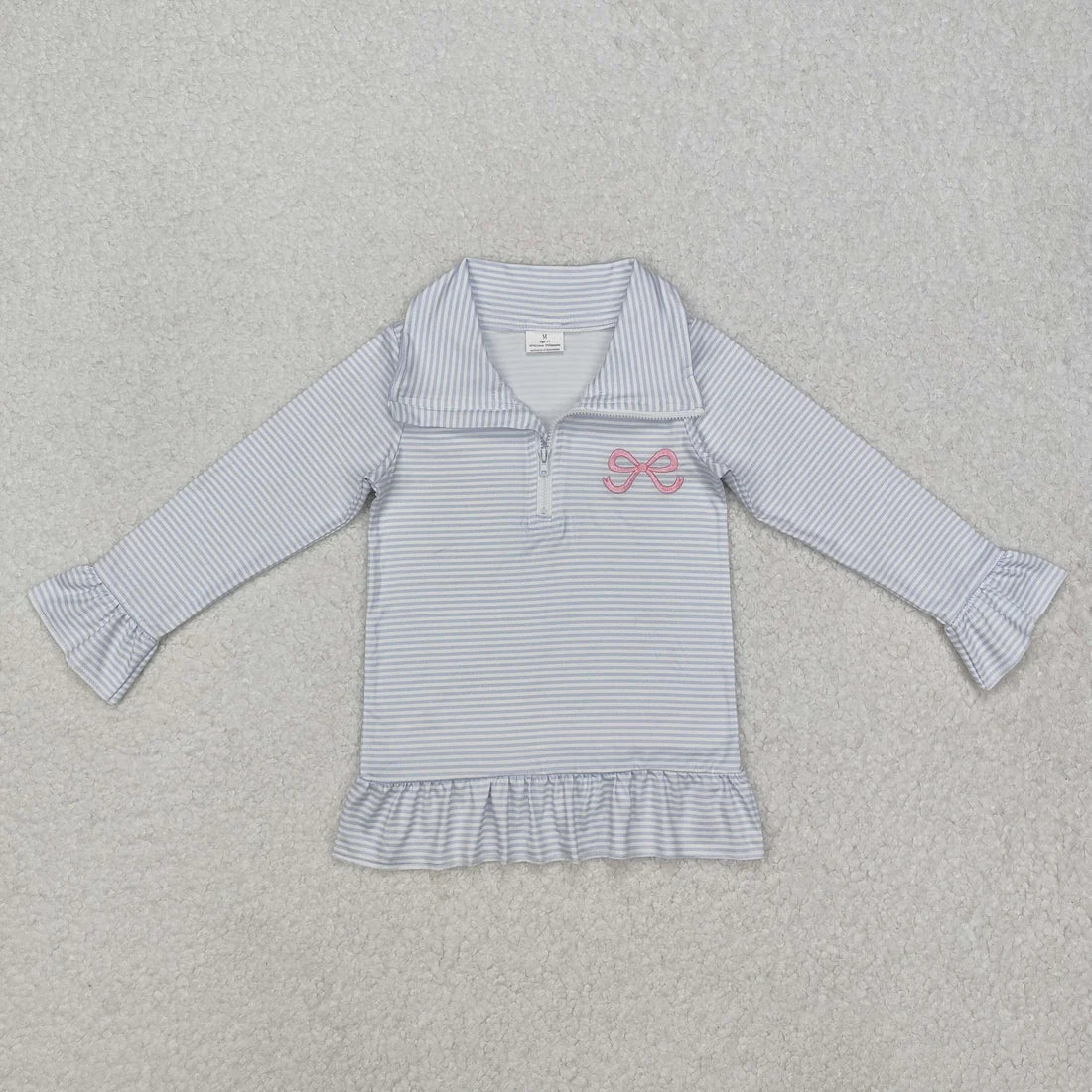 11.21 RST Sibling Baby Boys Girls Long Sleeve Embroidery Half Zipper Pullovers Top