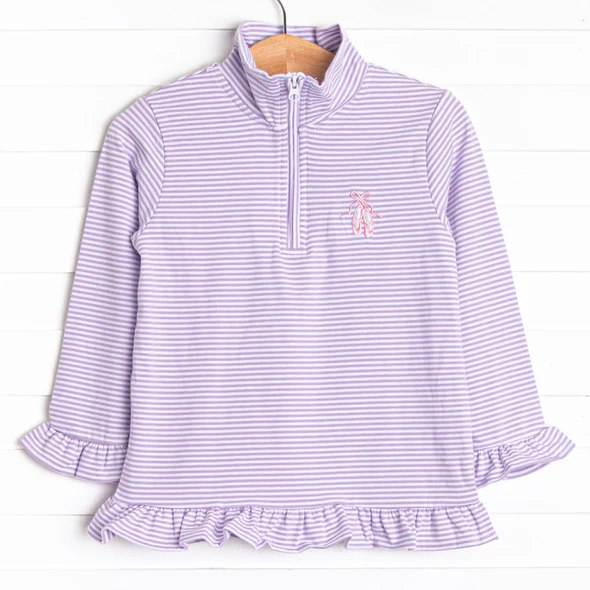 GT0887 Baby Girls Lavender Dance Shoes Long Sleeve Zip Pullovers Tops Preorder