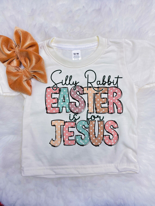 GT0898 Baby Girls Silly Rabbit Easter Jesus Short Sleeve Tee Shirts Tops