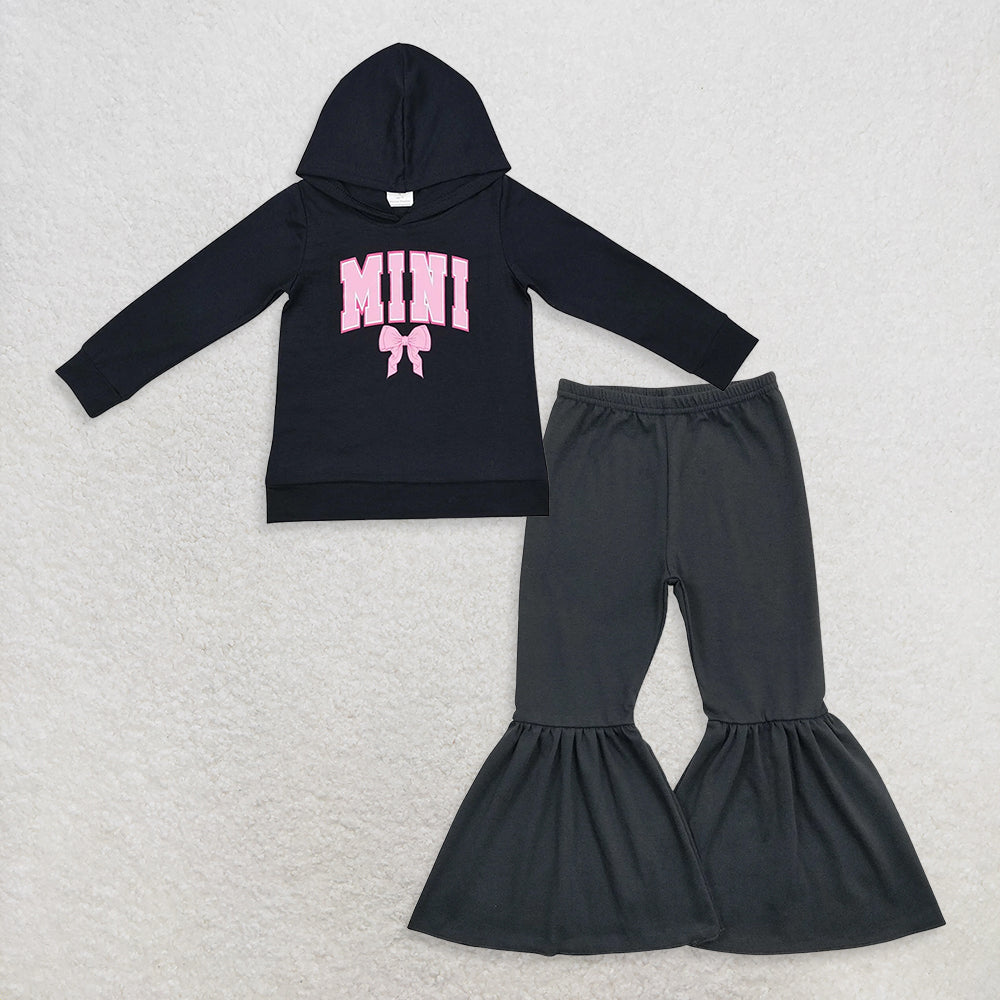 9.18 RTS NO MOQ （In stock）GT0902+P0422 Baby Girls Hooded Tops Bell Bottom Flare Pants