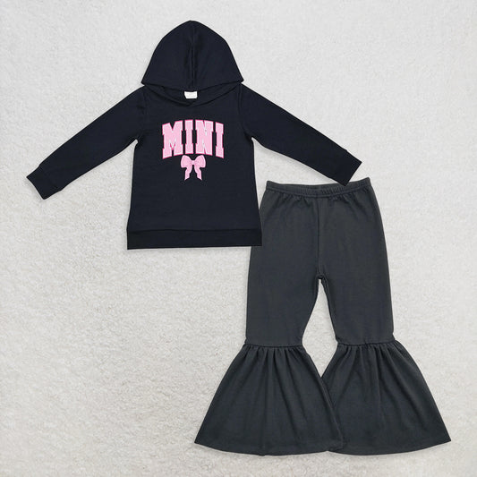 9.18 RTS NO MOQ （In stock）GT0902+P0422 Baby Girls Hooded Tops Bell Bottom Flare Pants
