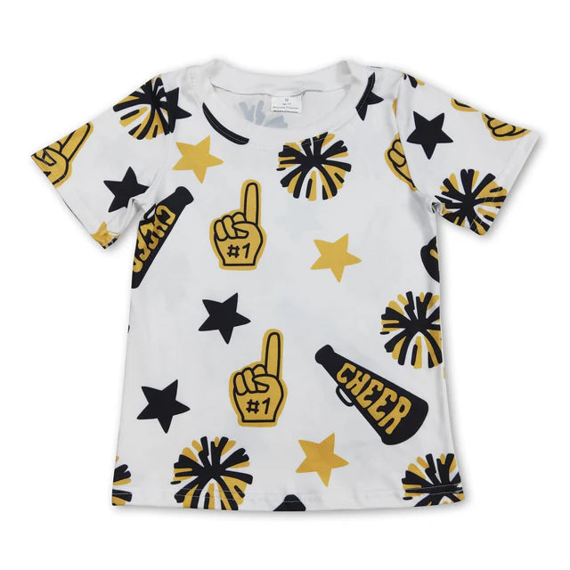 RTS Sibling Sibling Baby Girls Cheer Team Tee Shirts Top