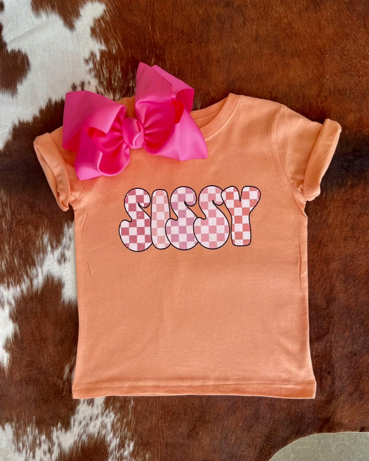 GT0951Plaid Sissy Baby Girls Summer Shirt Short Sleeves Cute Feminine Fashion for Little Ones