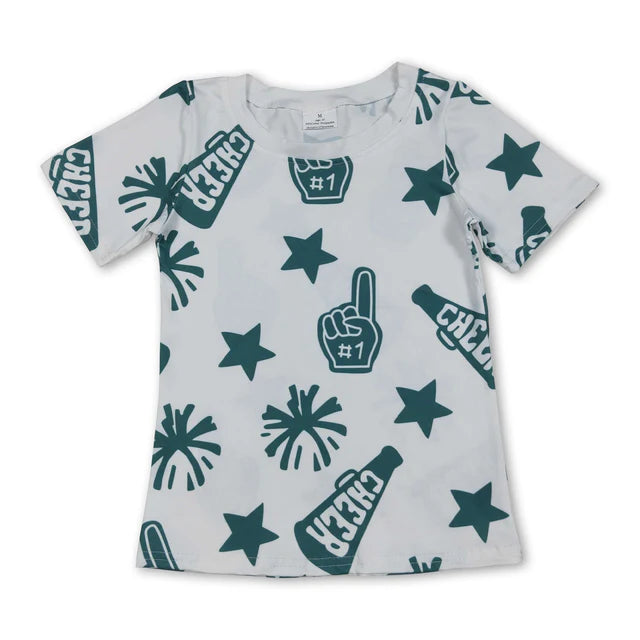 RTS Sibling Sibling Baby Girls Cheer Team Tee Shirts Top