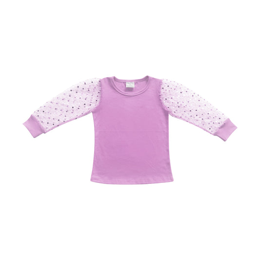 GT0961Kids Long Sleeve Cotton Shirt for Girls Soft Breathable School Wear Comfortable Button-Up Top in Pastel Colors