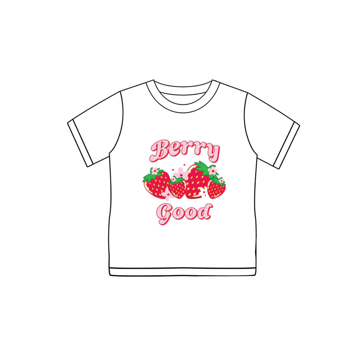 GT0963 Pre order Baby Girls Short Sleeves Strawberry Tee Shirts Top