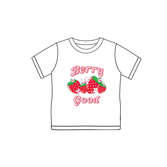 GT0963 Pre order Baby Girls Short Sleeves Strawberry Tee Shirts Top
