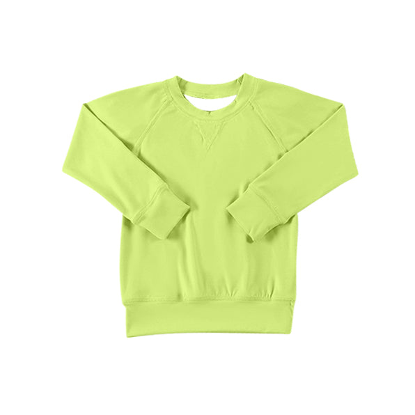 pre order  Kids Girls Long Sleeve Green Active Wear Yoga Top - Flexible Comfortable Design for Children's Yoga Practice