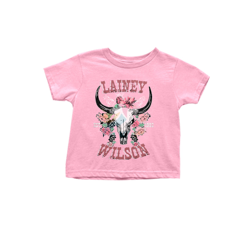 5.16  Pre order Girls White Short Sleeve Tie Dye Country Singer Shirt Casual Fashion Top for Kids