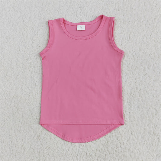 6.25 GT0983RTS NO MOQ Baby Girls Summer Yoga Tank Top Baby Girls Pink Sleeveless Vests Top