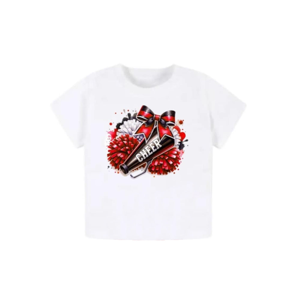 4.12 GT0992 Pre order  Summer Baby Girls Football Clothes Cheer Short Sleeve T-shirt Top