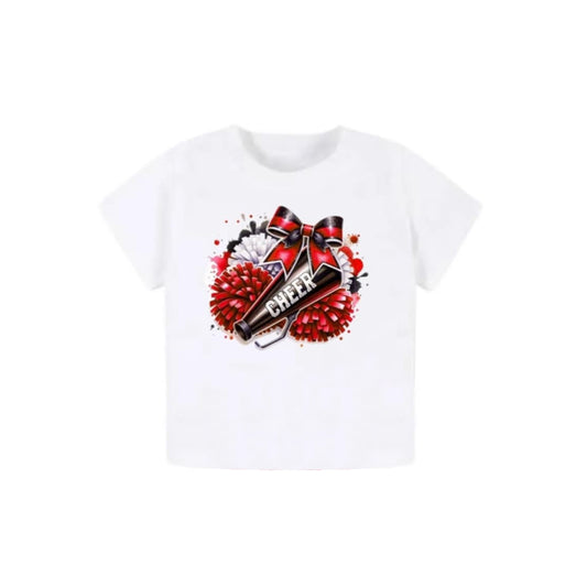 4.12 GT0992 Pre order  Summer Baby Girls Football Clothes Cheer Short Sleeve T-shirt Top