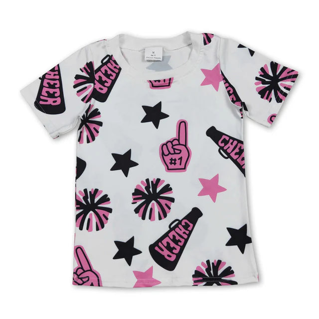 RTS Sibling Pink short sleeves cheer kids girls team shirt